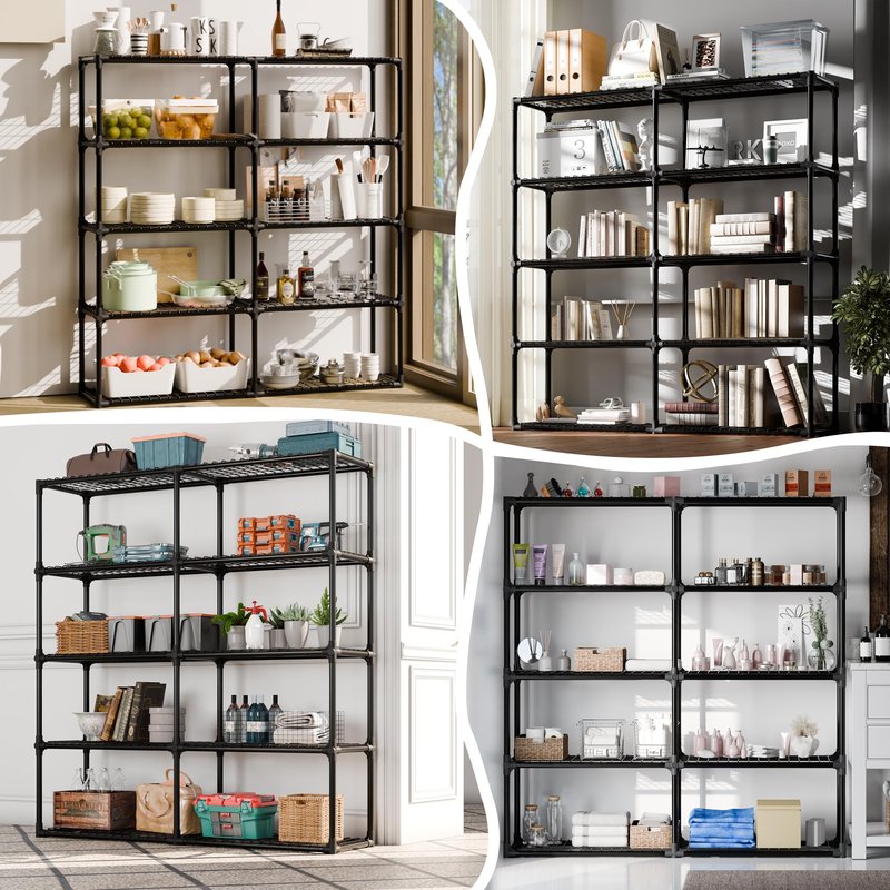 ALTLER Heavy Duty 4-Shelf Shelving Unit Standing Storage Shelf Units for Laundry Bathroom Kitchen Pantry Closet
