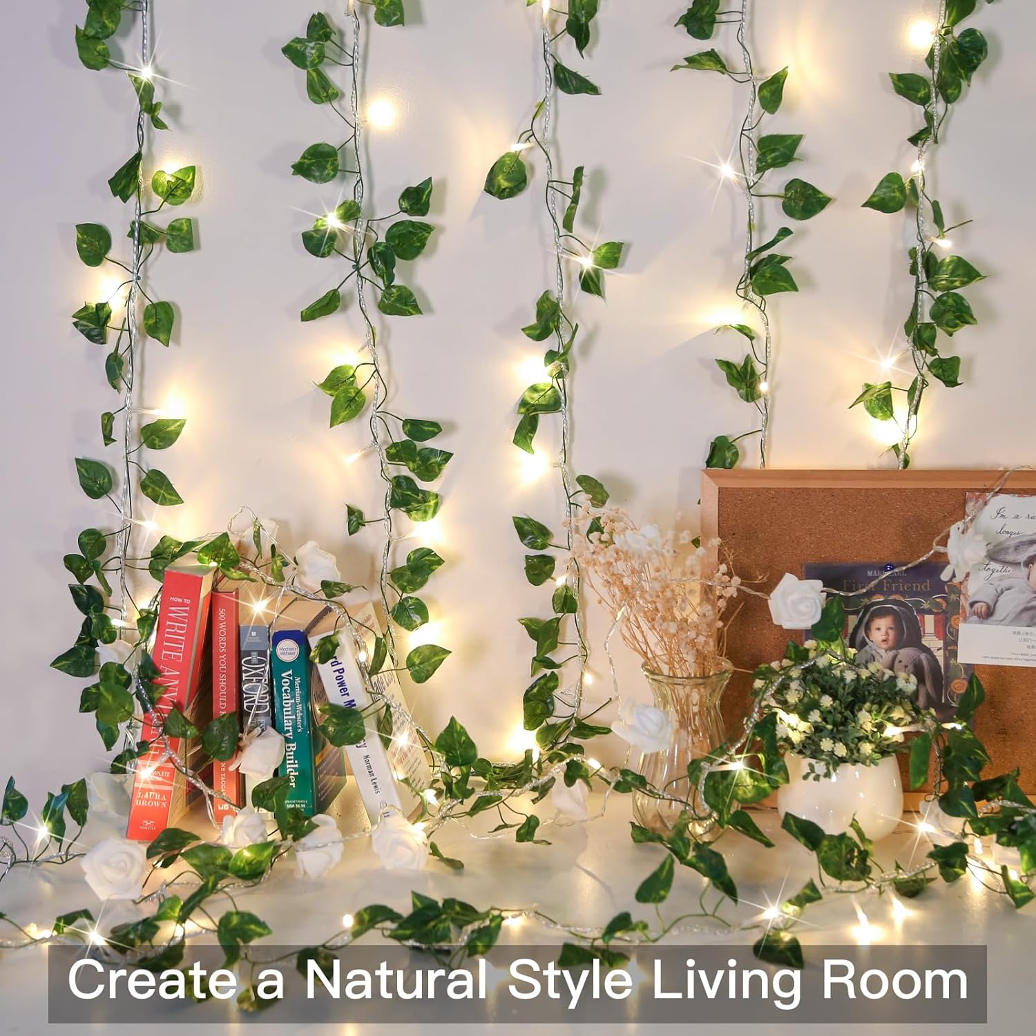Suddus 33ft 100 LED Pothos String Lights - Connectable Fairy Lights with Remote for Bedroom, Garden & Party Decor