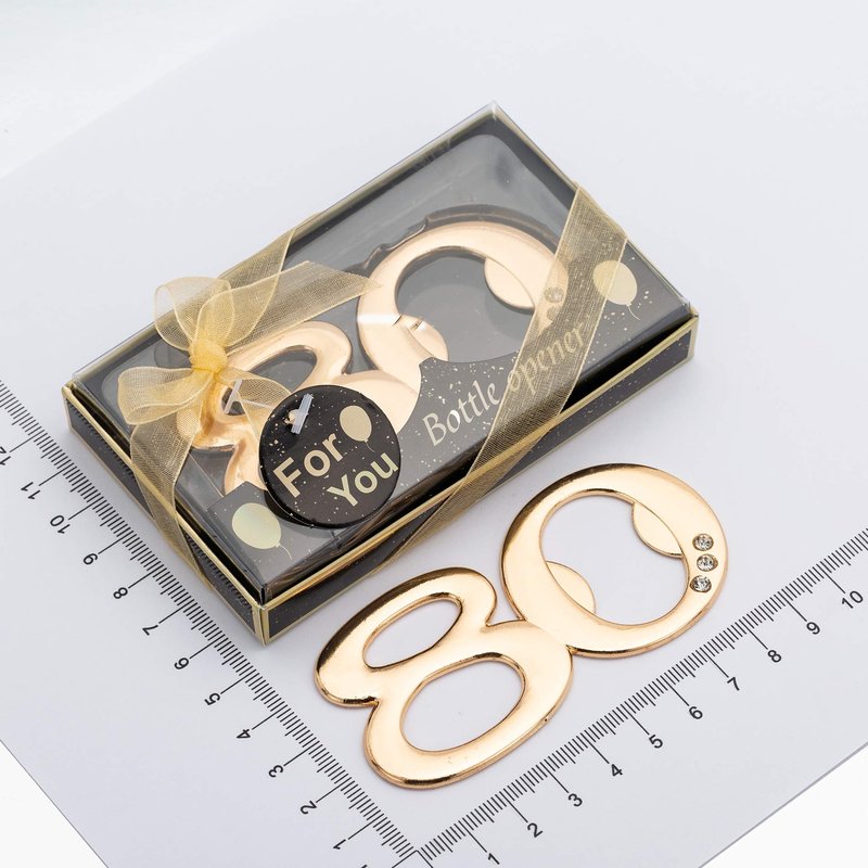 YKLIGTN 24PCS Latest 80 Bottle Openers for 80th Birthday Party Favors or Wedding Anniversary Party Gifts Souvenirs Decorations for Guests