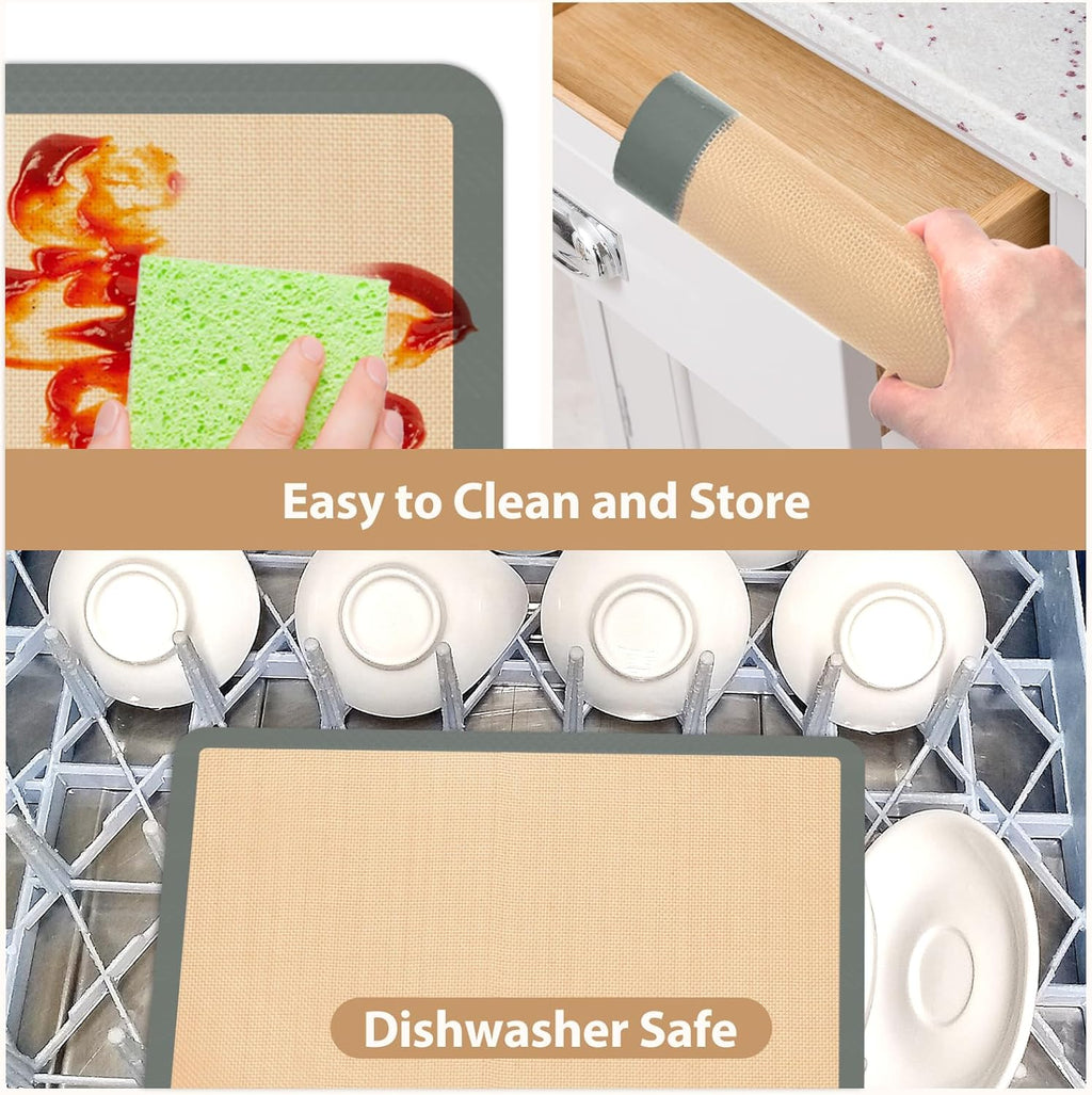 Skiennix Silicone Baking Mat Set - Nonstick Pastry & Pizza Mats | Reusable for Cookies & Macarons