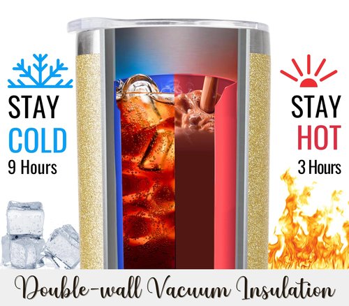 Onebttl Personalized Leopard Cup with Initial - Unique Gifts for Women Who Have Everything on Birthday, Christmas - 20 oz Double-Wall Vacuum Tumbler with Lid and Straw - Golden Glitter - Letter M