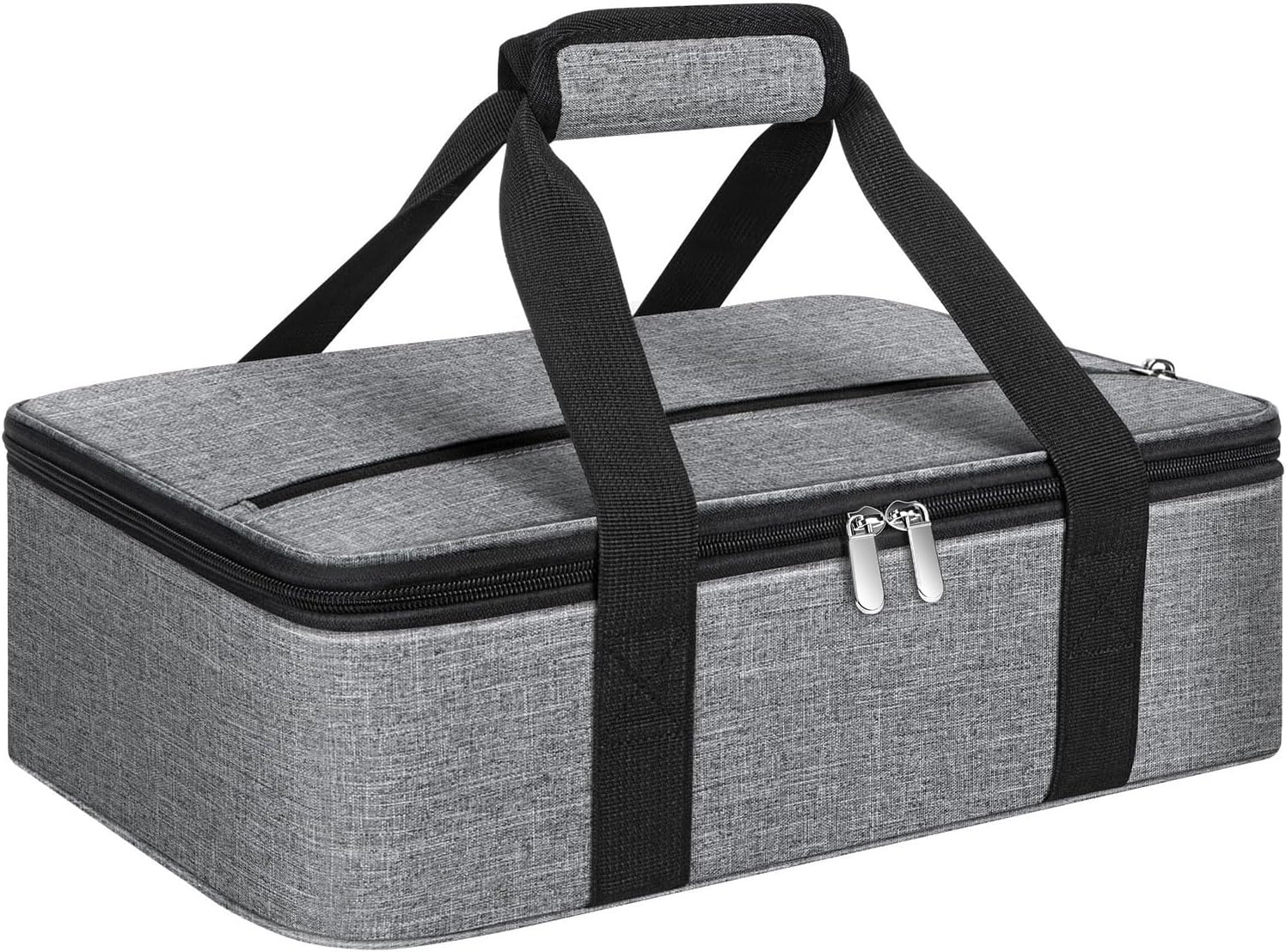 Skiennix Insulated Casserole Carrier - Portable Hot & Cold Food Tote Bag for Potlucks | Fits 9" x 13" Dish - Grey
