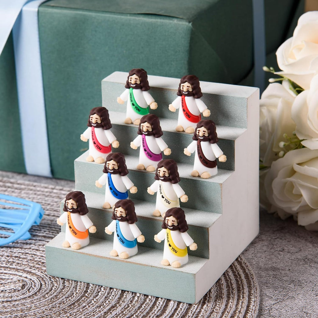 Skiennix Mini Jesus Figurines - 50 Pcs Tiny Religious Christ Savior Figures for Easter Gifts | Multicolor