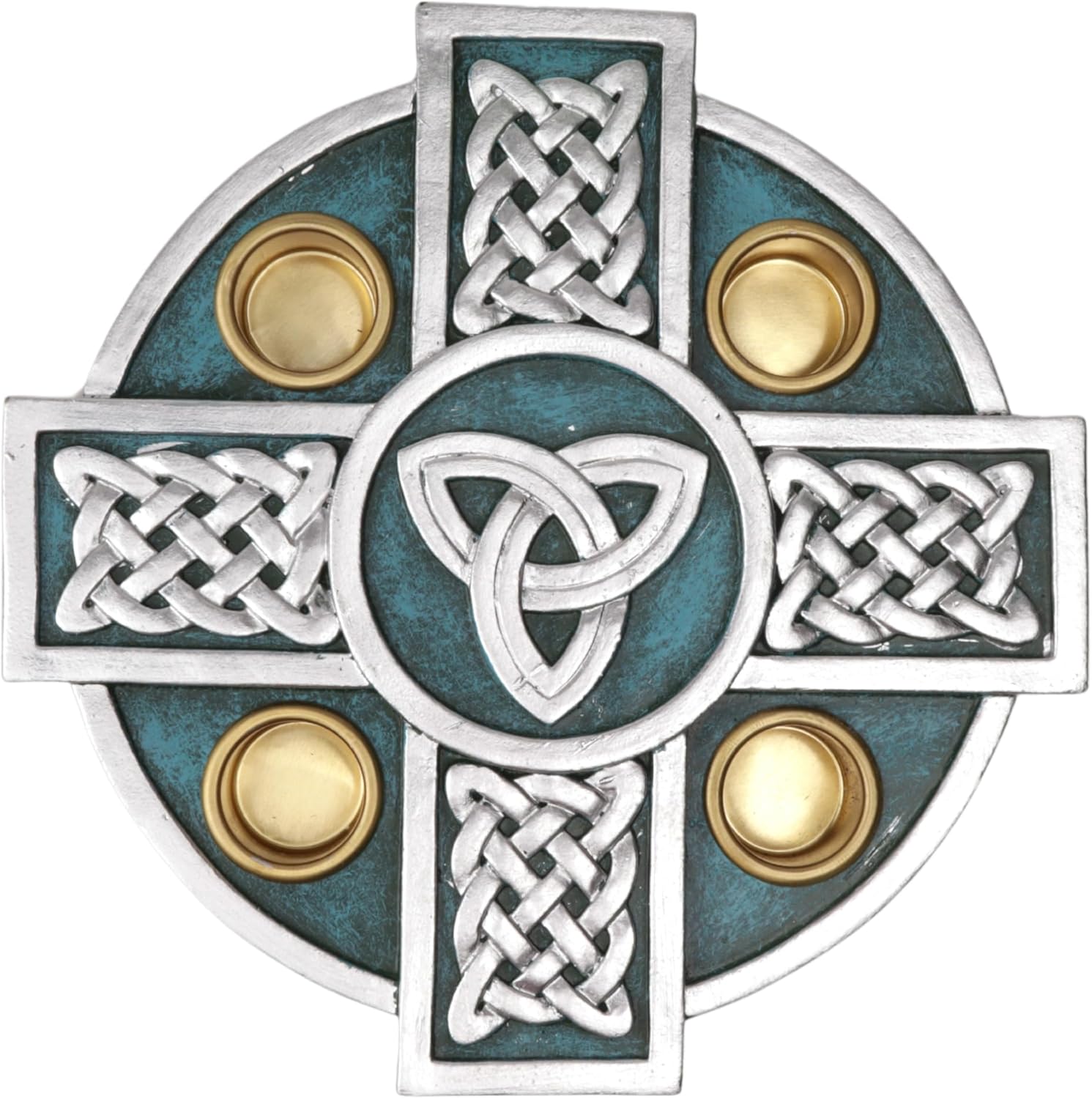 Needzo Advent Wreath - Catholic Christmas Candle Holder | 6.75x6.75 Inches, Green Celtic Design
