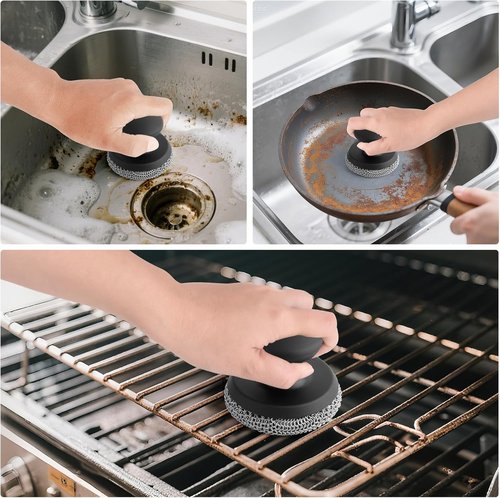 Cast Iron Cleaner | Cast Iron Scrubber Chainmail Pad - 316 Stainless Steel for Pans & Dutch Ovens