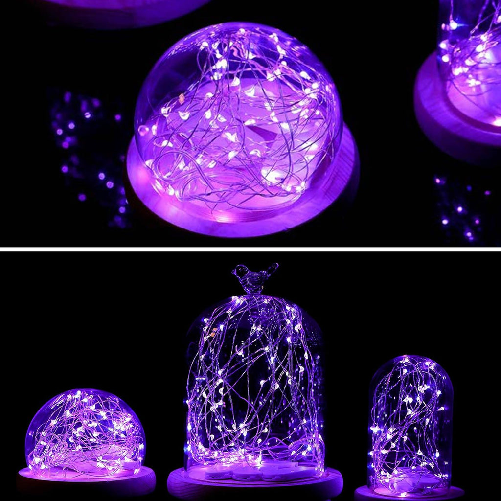 VOOKRY 30 LED Fairy Lights - 10 ft Waterproof Purple String Lights for Weddings, Parties & Decor