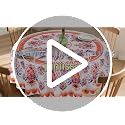 Gingerbread Man Round Tablecloth 60 Inch - juniissl Washable Polyester Kitchen Dining