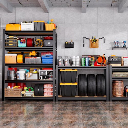 **Regine Switzerland Heavy-Duty Garage Shelving | Adjustable 5-Tier Metal Storage Unit - 2050 lbs Capacity (78"x46"x20")**
