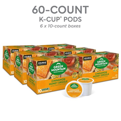 Green Mountain Coffee Roasters Cinnamon Honey Drizzle K-Cup Pods - 60 Count (6 Boxes of 10)