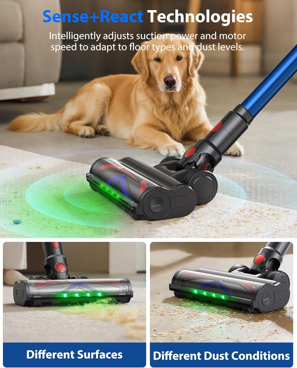 Skiennix Cordless Vacuum Cleaner - 75 Minutes Runtime, 55KPa Suction Power | Lightweight & Rechargeable for Home Use