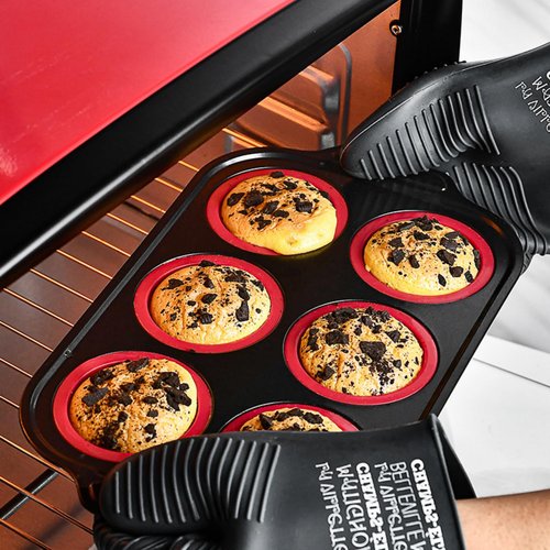 YiYeraio Silicone Muffin Pan, 6 Cups Muffin Pans for Baking with Metal Frame, Cupcake Pan, Egg Bite Molds, Muffin Tin Tray Easy to Pop Nonstick Non Toxic Bakeware for Oven