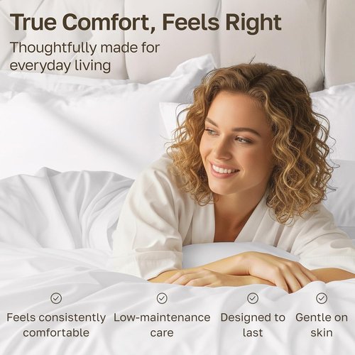 California Design Den Queen Size Sheet Set - 500 Thread Count Sateen Cotton Bedding - Deep Pocket White Sheets