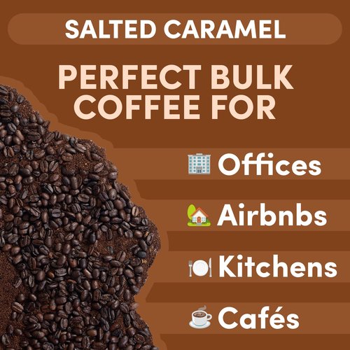 Sarasota Coffee Whole Bean Salted Caramel | Medium Roast Gourmet Flavored Coffee Beans | Low Acid, Mold Free, Specialty Grade Bulk Beans | 5lb (80 oz)