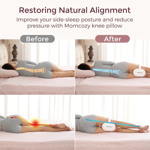 Momcozy Pregnancy Pillow - Comfortable Knee Support for Side Sleepers | Ideal for Maternity Relief
