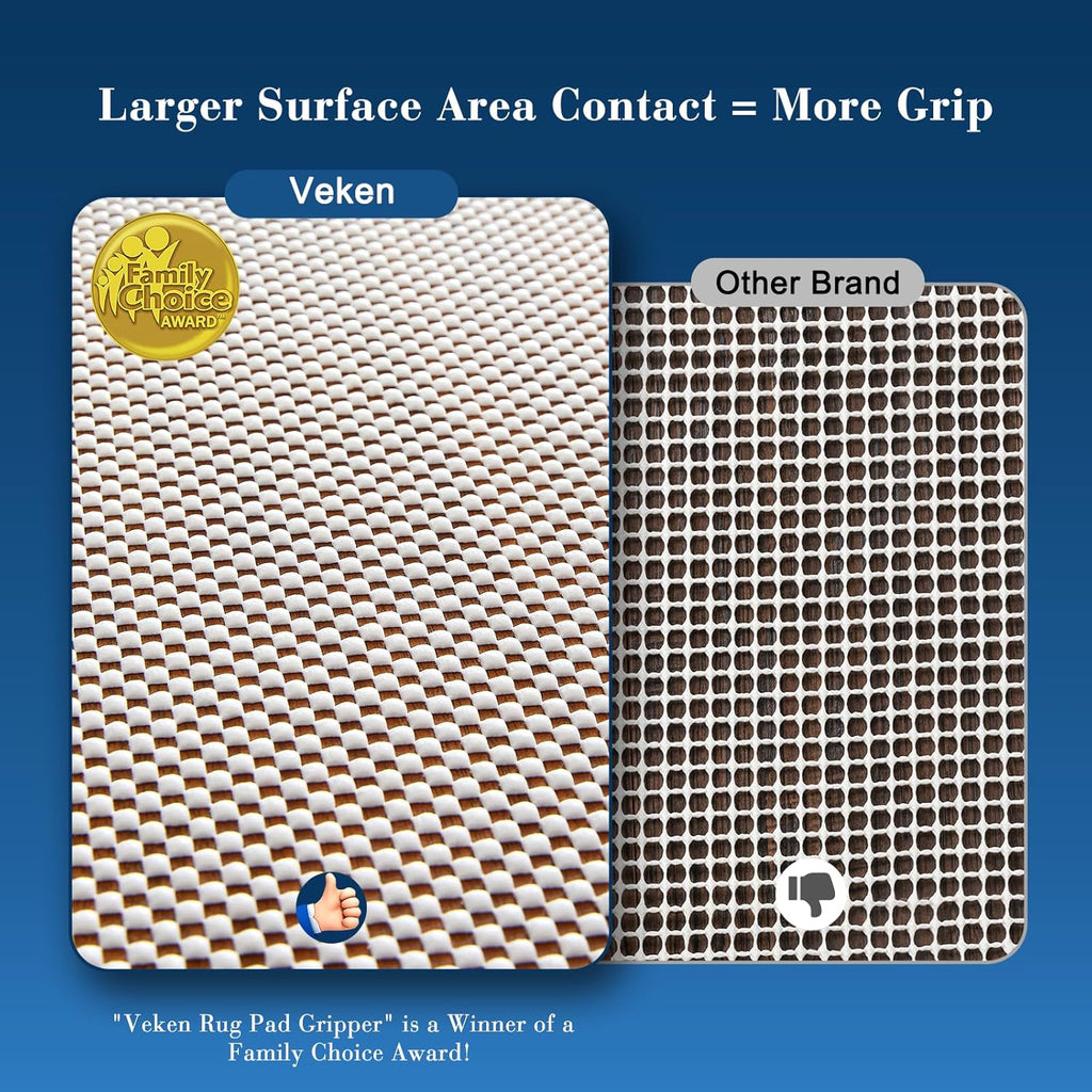 Veken Non-Slip Rug Pad Gripper - Extra Thick 8 x 10 Feet for Hard Surfaces | Keeps Rugs Safe and Secure