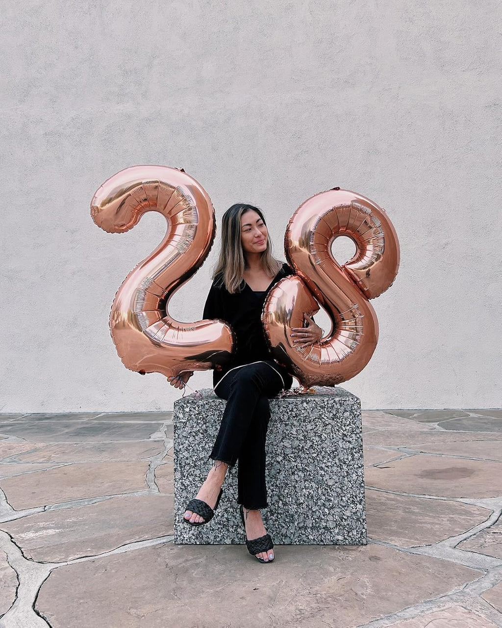 Rose Gold Number 16 Balloon - 40 Inch 16th Birthday Decoration for Girls & Boys