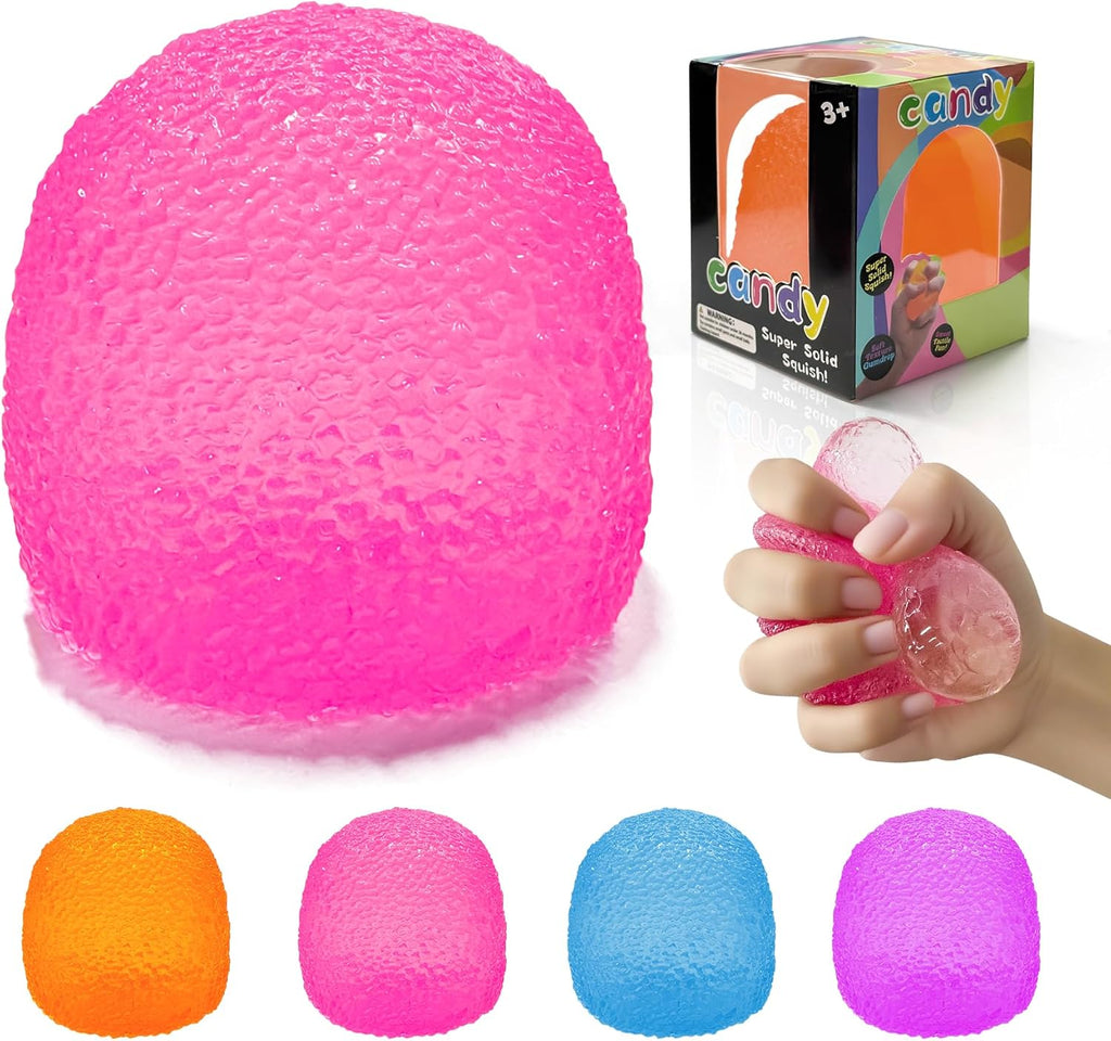 Skiennix Squishy Fidget Toy - Super Solid Squeeze Ball for Stress Relief | Pink Sensory Fun