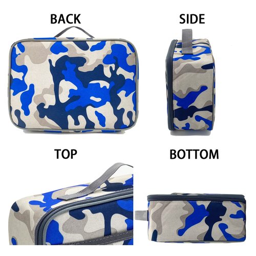 Kulle Camo Lunch Box for Boys, Insulated Space Theme Lunch Bag, Thermal Reusable Lunchbox for Kids, School, Outdoor - Washable & Leakproof