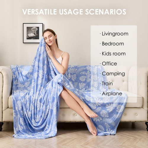 VK VK·LIVING Cooling Blanket for Hot Sleepers Breathable Summer Blankets Q-Max 0.5 Arc-Chill Cooling Thin Blanket for Night Sweats, Lightweight Double Sides Cooling Blankets (King 90"x108" LightBlue)