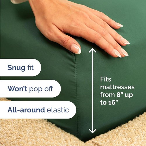 Comfy Twin Size 3 Piece Sheet Set by [Brand Name] - Breathable Cooling Bed Sheets | Luxury Hotel Quality - Deep Pockets, Soft & Wrinkle-Free - Emerald Green