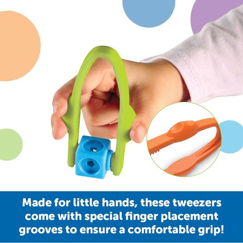 Learning Resources Easy-Grip Tweezers - Montessori Fine Motor Skills Tool for Kids | Sensory Bin Essential