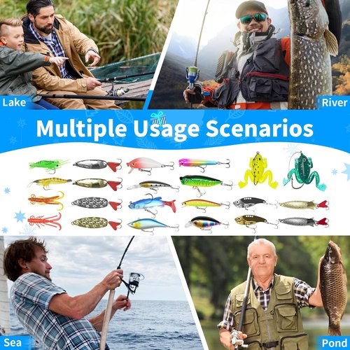 Fishing Advent Calendar 2025 - 24 Days of Fishing Lures | Perfect Christmas Gift for Men & Teens