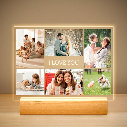 Greysky Custom Picture Frames - Personalized Photo Frame with Night Light | Perfect Anniversary & Birthday Gift for Him or Her