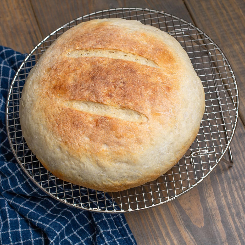 HARFINGTON Round Cooking Rack 10.2-inch 201 Stainless Steel Cross Wire Barbecue Grill Net with 20mm Legs for Cooking Baking Steaming BBQ