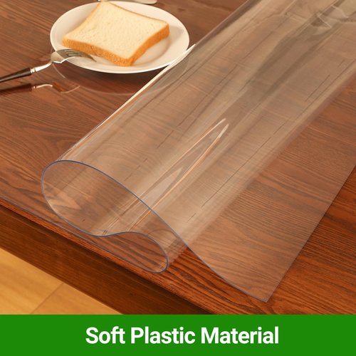 ETECHMART Clear Plastic Table Cover Protector Rectangle 42 x 60'', Thick Waterproof Transparent Table Protector for Dining Table, Non-Slip Heat Resistant Clear Desk Mat for Kitchen Office Desktop