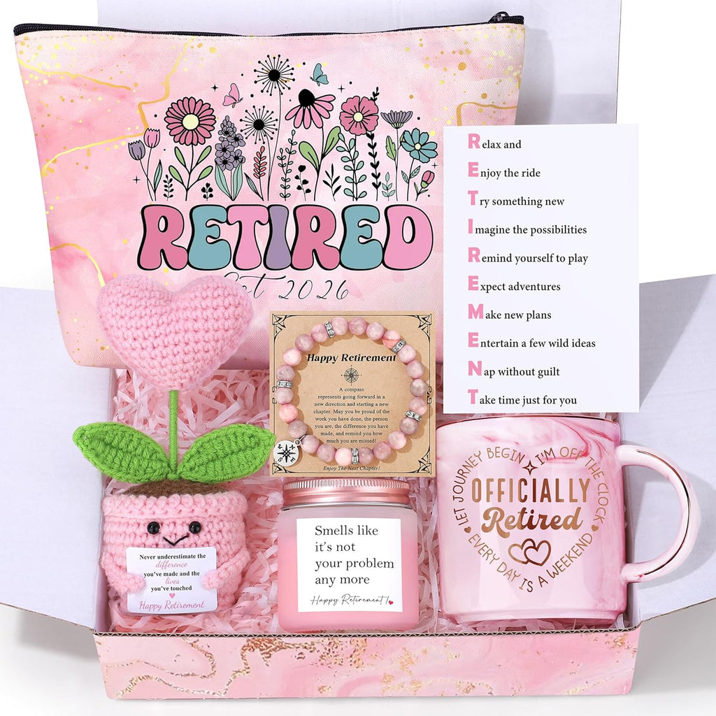 Regine Switzerland Retirement Gift for Women - Thoughtful Gift Basket Set of 6 for Teachers, Nurses, Moms