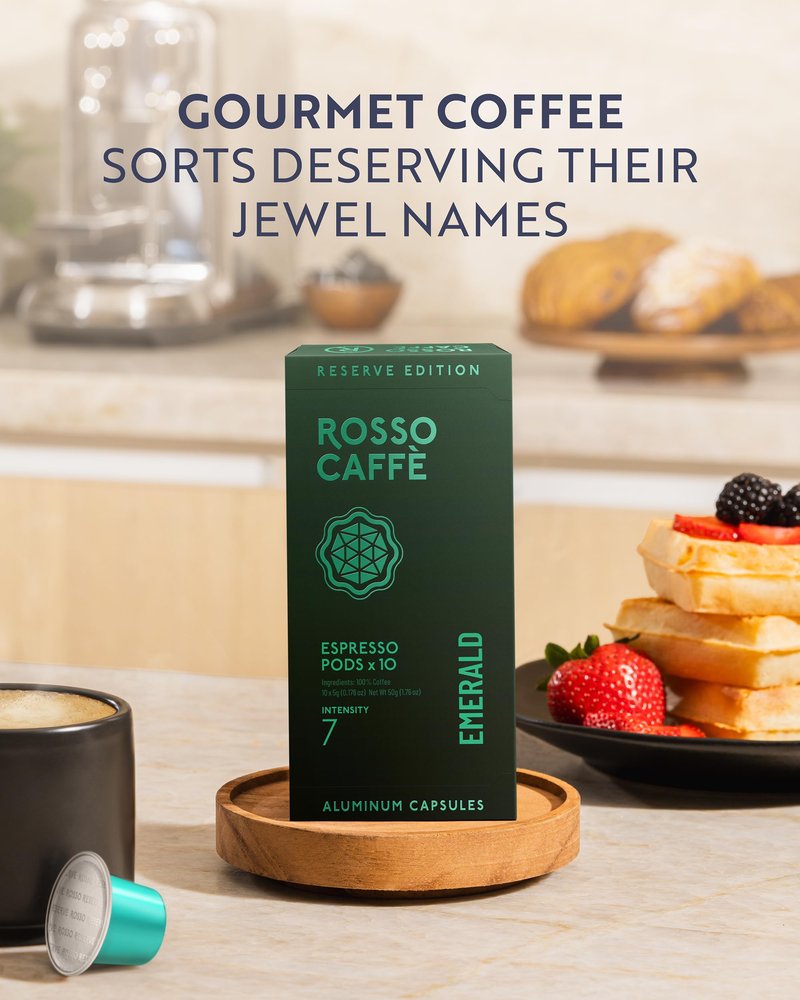 ROSSO CAFFÈ Espresso Coffee Pods for Nespresso Original Machines - 80 Capsules Variety Pack, 8 Signature Flavors, Medium to Dark Roast