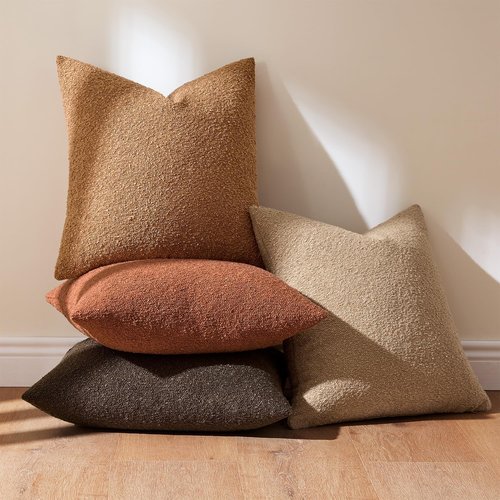 MIULEE Decorative Textured Boucle Throw Pillow Covers - Soft 20x20 Inch Rustic Accent Cushions for Modern Farmhouse Decor
