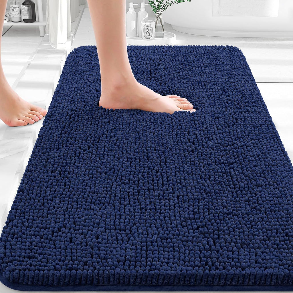 OLANLY Bathroom Rugs - Extra Soft Absorbent Chenille Mats | Quick-Dry Rubber Backing, 30x20, Twilight Sapphire