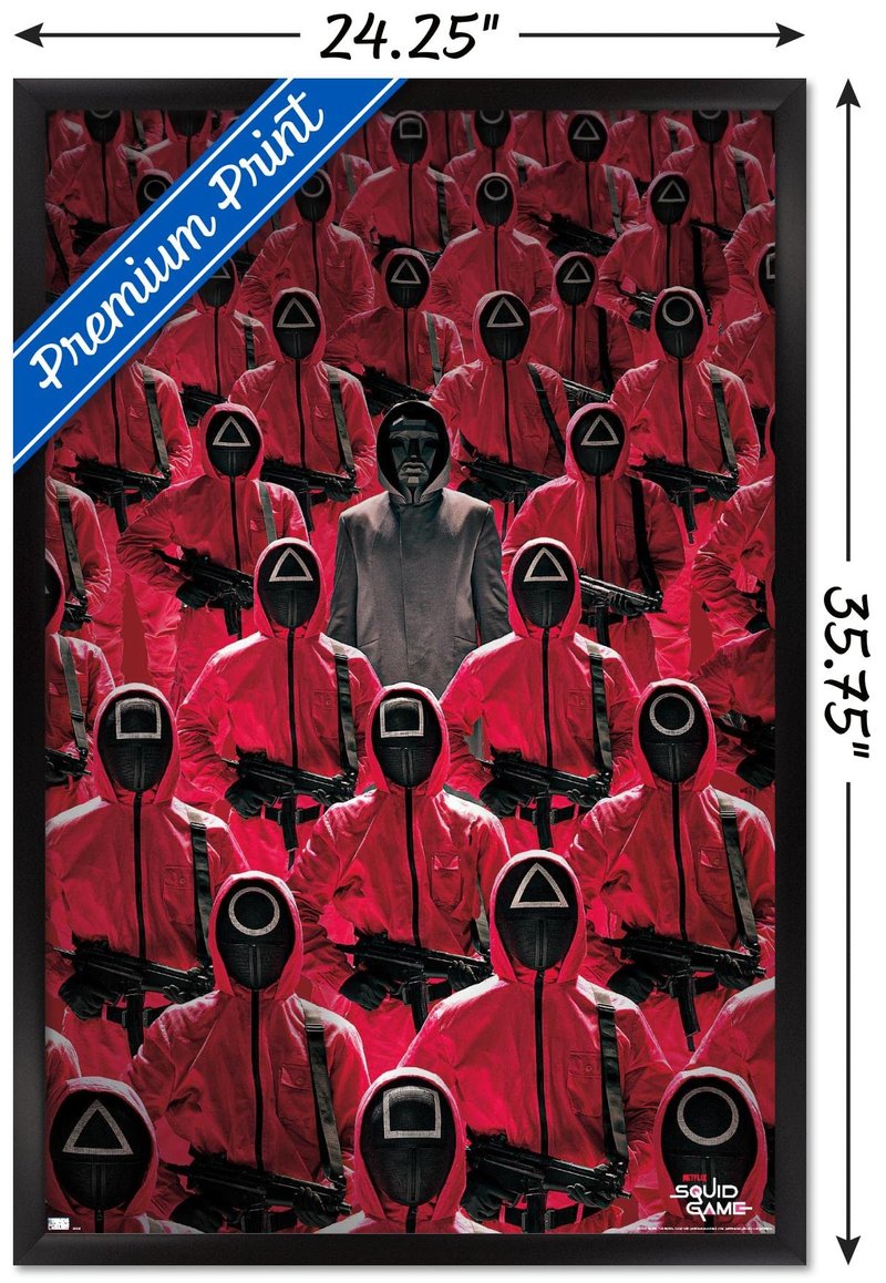Trends International Netflix Squid Game - Key Art Wall Poster, 22.375" x 34", Black Framed Version