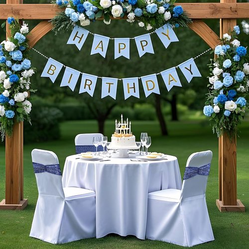 Eternal Beauty Navy Blue Sequin Chair Sashes - Pack of 50 for Elegant Wedding Decor
