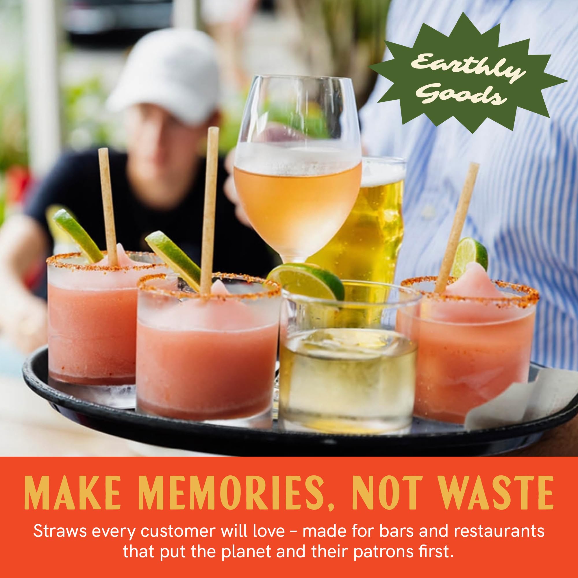 Casa Plantar Bulk Pack of 6 Inch Agave Straws | 2000 count | Sustainable & Compostable Drinking Straws made from Upcycled Agave Plant Fiber | Long-Lasting, Durable Drinking Straws that Won't Get Soggy