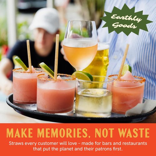 Casa Plantar Bulk | Cocktail 6" Agave Straws | 2000 count | Sustainable & Compostable Drinking Straws made from Upcycled Agave Plant Fiber | Long-Lasting, Durable Drinking Straws that Won't Get Soggy