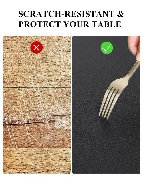 Furkit Black Plastic Table Cover Protector, 42" x 96" Waterproof Easy Flat PVC Desk Pad Mat, 1.5mm Thick Rectangle Vinyl Table Top Protector for Dining Room Table, Office, Dresser