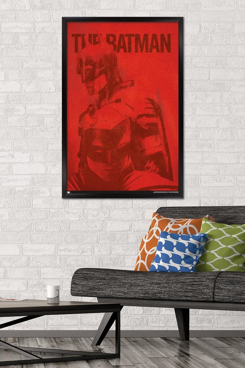 Trends International DC Comics The Batman - Photo Wall Poster, 22.375" x 34", Black Framed Version