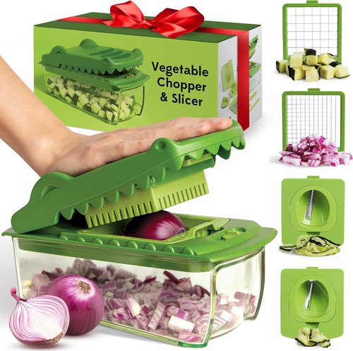 Fullstar Croc Chop Vegetable Chopper & Slicer - Multifunctional Kitchen Gadget for Easy Food Prep