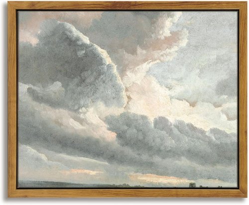 InSimSea Framed Canvas Wall Art - Vintage Clouds & Sunset Paintings for Home, Office | 8x10