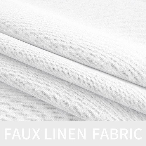 MIULEE 100% Blackout Linen Curtains - Thermal Insulated Bright White Drapes | 52 x 96 Inch (2 Panels)