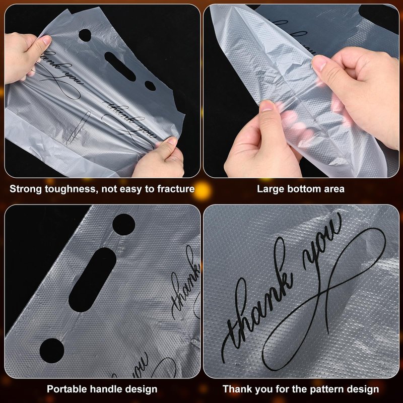 MJOGGOTT 500 Pack Clear Plastic Drinking Bags, Cup Carrier with Handle, Thank You Disposable Cup Holder for Drinks Beverage, Coffee, Juice, Stores, Bar Restaurant Take Out, Hold 1 and 2 Cups