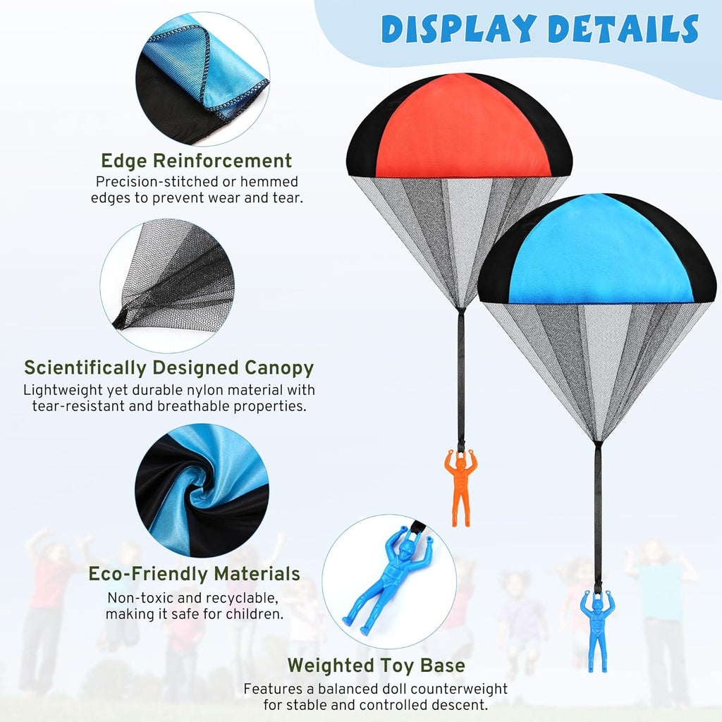 Parachute Toy - Flying Parachute Men for Kids | Perfect Outdoor Fun for Ages 3-12, Ideal Party Favors