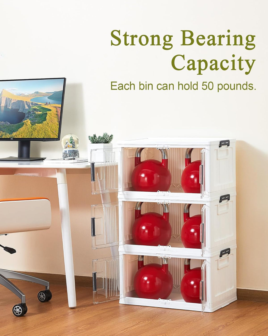 OlarHike 144QT Lockable Storage Bin - Versatile Organization Solution | Includes 22oz Cream Coffee Canister
