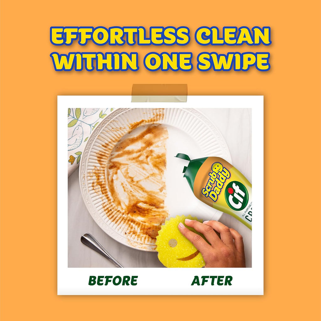 Scrub Daddy Scrub Mommy | All-Purpose Cleaner with Cif Cream - Non-Scratch Sponge for Kitchen & Bathroom Cleaning
