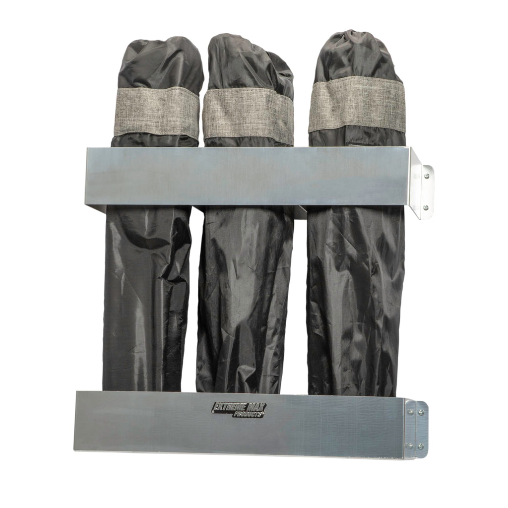 Extreme Max 5001.6302 Collapsible Chair Holder for Enclosed Race Trailer, Shop, Garage, Storage - Silver