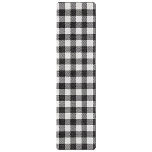 Long Kitchen Mat and Rug Anti Fatigue Mats for Kitchen Floor Runner 17.3''x71'' Black White Buffalo Plaid Runner Rug Non Slip Comfort Mat Cushion Kitchen Mat for Standing Kitchen Office Desk Laundry