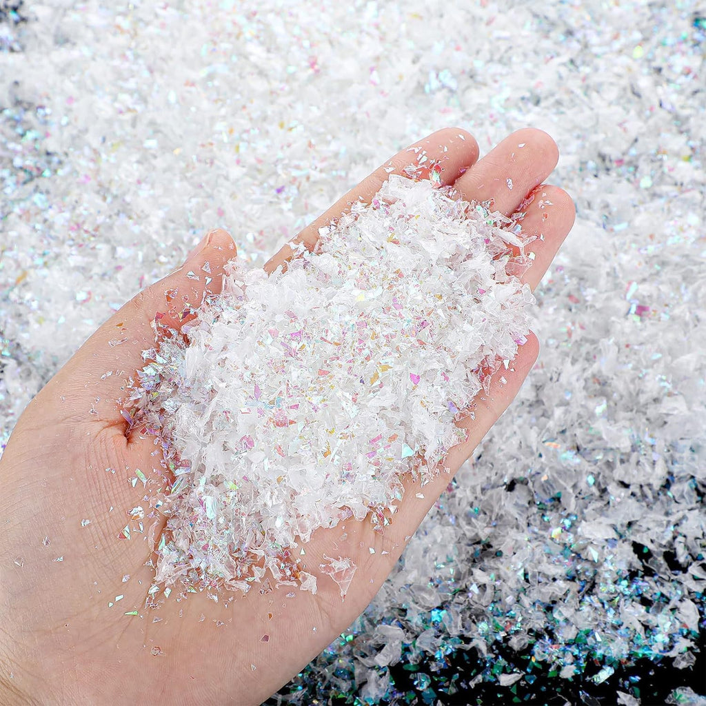 Skiennix Fake Snow Decoration - Sparkly Faux Snow for Winter Weddings & Christmas Decor (50g)