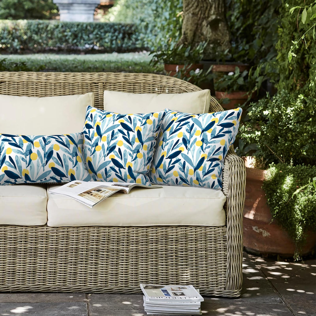 LVTXIII Outdoor Throw Pillows 16x16 Inch Patio Waterproof Square Pillows with Piping Fade Resistant Accent Pillow for Spring Summer Garden Decoration, Set of 2, Leaves Multi